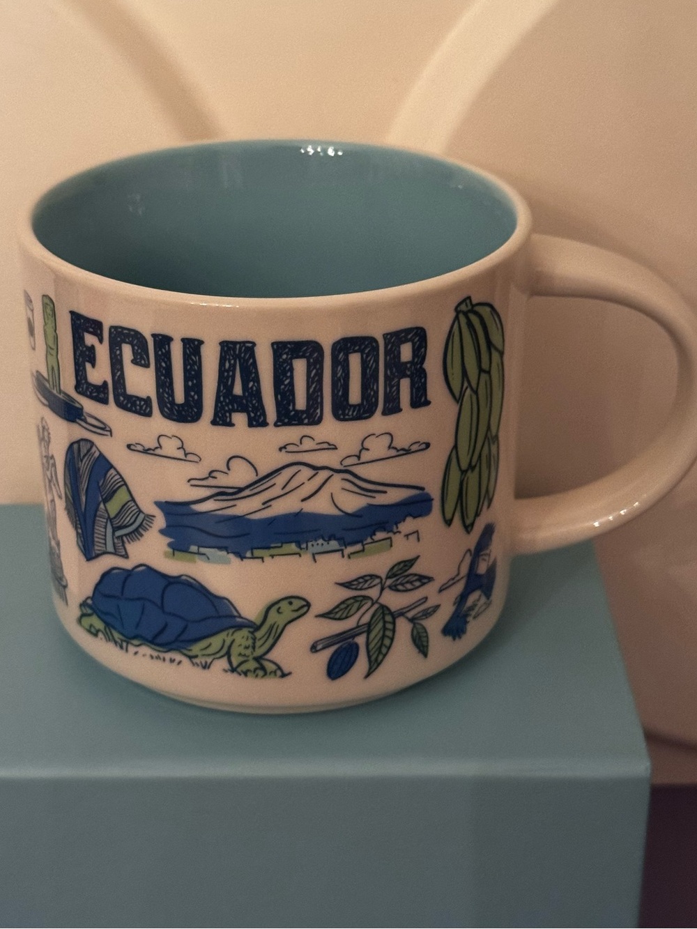 NWT🇪🇨RARE Starbucks ECUADOR BEEN THERE Series Ceramic Mug - White and Blue 14oz